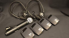 BL&S Portable Hearing Assist System – wireless microphone, headphones, and receivers