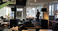 CB2 store after-hours event – lighting set-up
